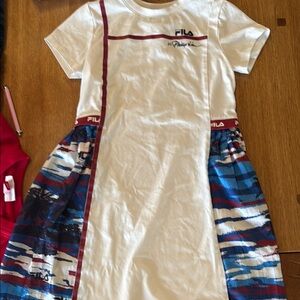 Fila White and Blue Graphic Tennis Dress